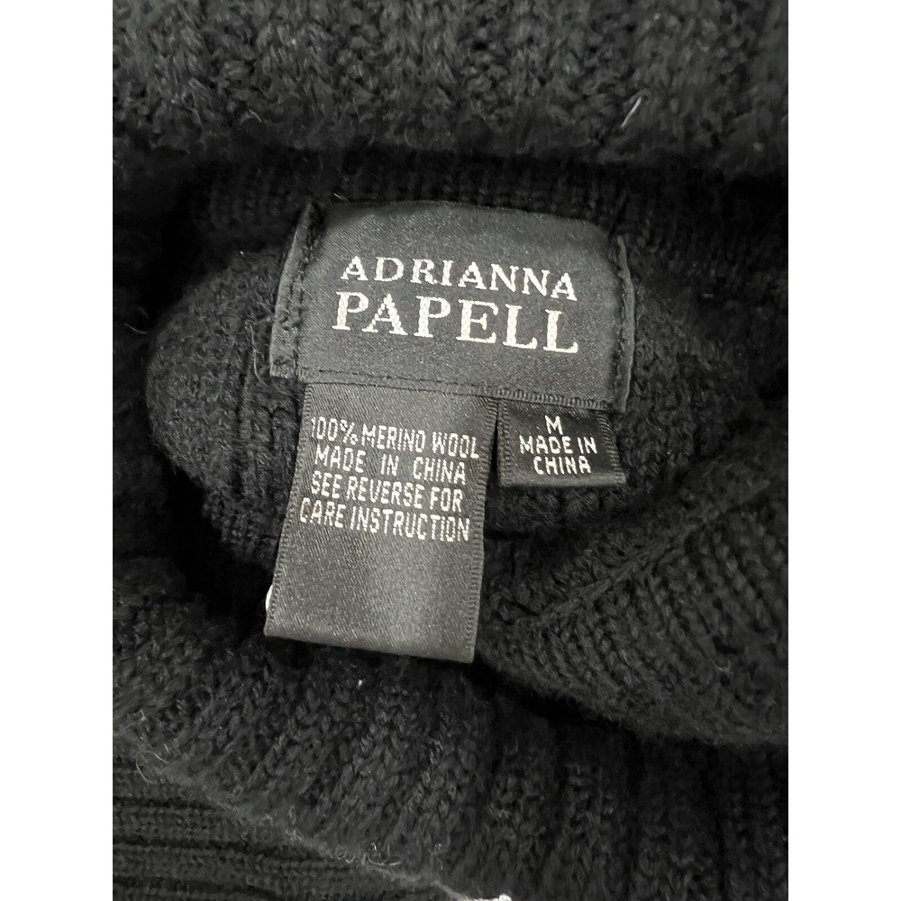 Adrianna Papell Womens Merino Wool Turtleneck Long Sleeve Sweater Dress M - Picture 5 of 9
